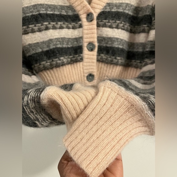 Aritzia Wilfred Cadence Fair Isle Wool Mohair Cardigan Size XS - Picture 8 of 12